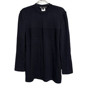 ST JOHN CLASSIC SZ SM BLACK ZIPPER SHOULDER WOOL